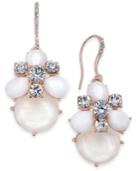 Charter Club Rose Gold-tone Crystal & Stone Drop Earrings, Created For Macy's