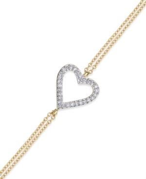Wrapped Diamond Heart Bracelet In 14k Gold (1/6 Ct. T.w.)