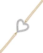 Wrapped Diamond Heart Bracelet In 14k Gold (1/6 Ct. T.w.)