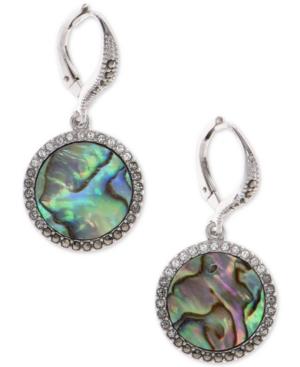 Judith Jack Silver-tone Turquoise And Crystal Drop Earrings