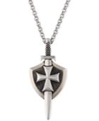 Esquire Men's Jewelry Sword And Shield 22 Pendant Necklace In Sterling Silver, Created For Macy's
