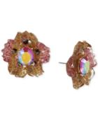 Betsey Johnson Gold-tone Glittery Stone Stud Earrings