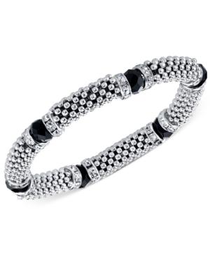 2028 Silver-tone Stone And Crystal Metallic Beaded Stretch Bracelet, A Macy's Exclusive Style