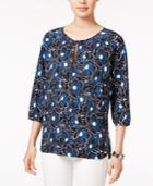 Tommy Hilfiger Printed Peasant Blouse, Only At Macy's