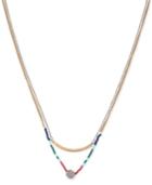 Kenneth Cole New York Two-tone Convertible Beaded Double Layer Necklace