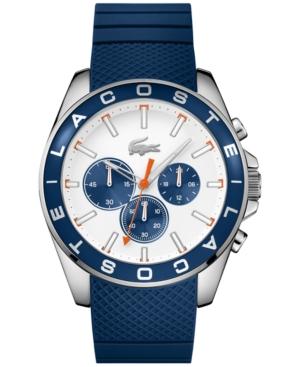 Lacoste Men's Chronograph Westport Blue Silicone Strap Watch 45mm 2010854