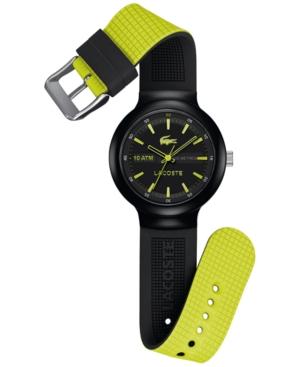 Lacoste Men's Borneo Black Silicone Strap Watch 44mm 2010656