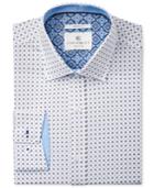 Con. Struct Men's Slim-fit Stretch Blue Euro Neat Dress Shirt