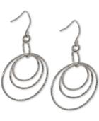 Giani Bernini Triple Hoop Drop Earrings In Sterling Silver, Created For Macy's