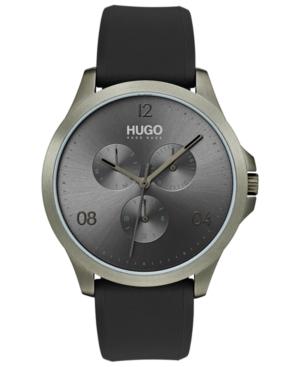 Hugo Men's #risk Gray Rubber Strap Watch 41mm