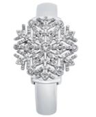 Charter Club Women's Silver-tone Bracelet Snowflake Flip Watch 32mm, Created For Macy's