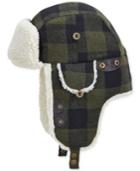 Woolrich Buffalo Check Aviator Hat With Fleece Lining