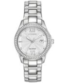 Citizen Eco-drive Women's Silhouette Crystal Jewelry Stainless Steel Bracelet Watch 30mm Fe1140-86a, A Macy's Exclusive