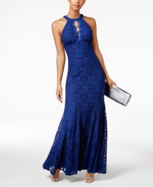 Nightway Cutout Lace Gown