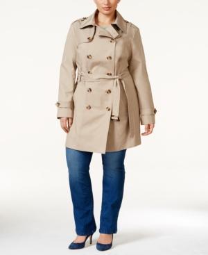 Jones New York Plus Size Water-resistant Double-breasted Trench Coat