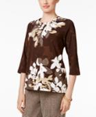 Alfred Dunner Petite Sante Fe Floral-print Top
