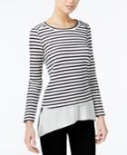 Bar Iii Striped Contrast Top, Only At Macy's