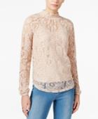 Bar Iii Mock-neck Lace Top, Only At Macy's