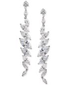 Nina Silver-tone Crystal Linear Drop Earrings