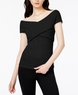 Bar Iii Off-the-shoulder Crisscross Top, Created For Macy's