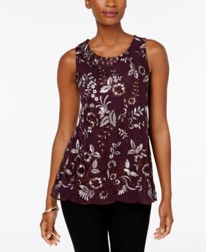 Charter Club Embroidered Top, Created For Macy's