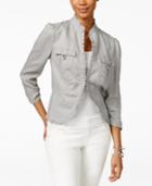 Inc International Concepts Ruffle-trim Linen Jacket, Only At Macy's