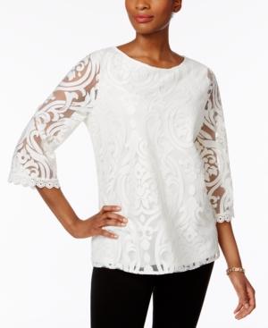 Charter Club Lace Mesh Swing Top, Only At Macy's