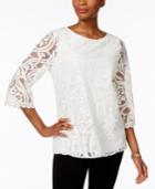 Charter Club Lace Mesh Swing Top, Only At Macy's