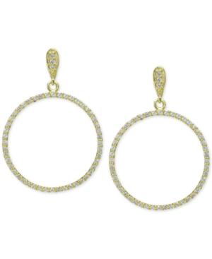Giani Bernini Cubic Zirconia Pave Gypsy Hoop Earrings In 18k Gold-plated Sterling Silver, Created For Macy's