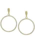 Giani Bernini Cubic Zirconia Pave Gypsy Hoop Earrings In 18k Gold-plated Sterling Silver, Created For Macy's