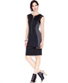 Rachel Rachel Roy Mesh-detail Contrast Sheath Dress