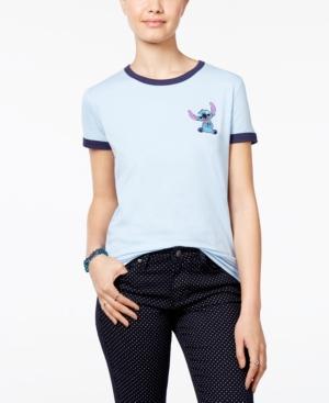 Disney Juniors' Stitch Patch Ringer T-shirt