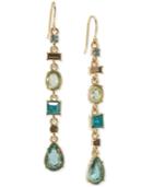 Carolee Gold-tone Multi-crystal Linear Drop Earrings