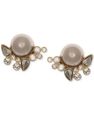 Givenchy Imitation Pearl & Crystal Stud Earrings