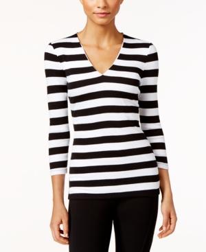 Inc International Concepts Striped Rib-knit Top, Created For Macy's