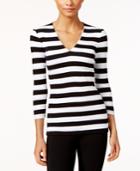 Inc International Concepts Striped Rib-knit Top, Created For Macy's