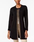 Jm Collection Chain-trim Cardigan, Only At Macy's