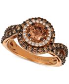 Le Vian Chocolatier Diamond Halo Ring (1-1/10 Ct. T.w.) In 14k Rose Gold