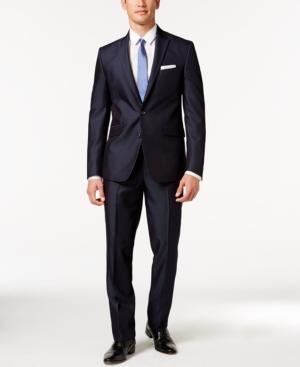 Kenneth Cole Reaction Navy Micro-stripe Slim-fit Suit