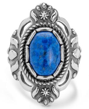 American West Classics Denim Lapis Ring In Sterling Silver