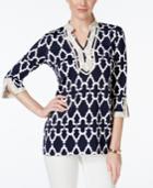 Charter Club Printed Split-neck Tunic, Only At Macy's