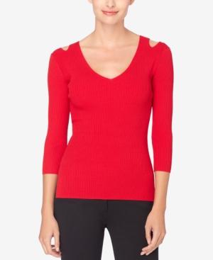Catherine Malandrino Cutout Ribbed Sweater