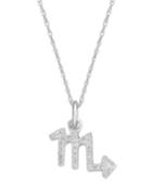 Diamond Necklace, 10k White Gold Diamond Scorpio Zodiac Pendant (1/10 Ct. T.w.)