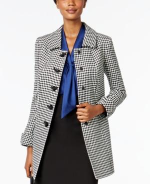 Tahari Asl Houndstooth-print Long Blazer