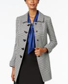 Tahari Asl Houndstooth-print Long Blazer