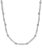 Cubic Zirconia 17 Collar Necklace In Sterling Silver