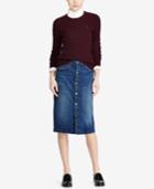 Polo Ralph Lauren Button-front Denim Pencil Skirt