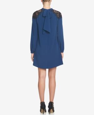 Cece Jasmin Lace-shoulder Bow-back Shift Dress