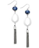 Inc International Concepts Silver-tone Bead And Tassel Drop Earrings, Only At Macy's