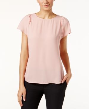 Cece Crepe Flutter-sleeve Top